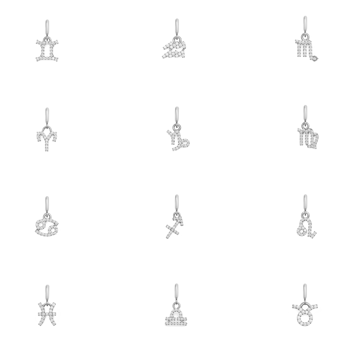 Charm Đồng hồ Zodiac 12 Cung Hoàng đạo - Bạc