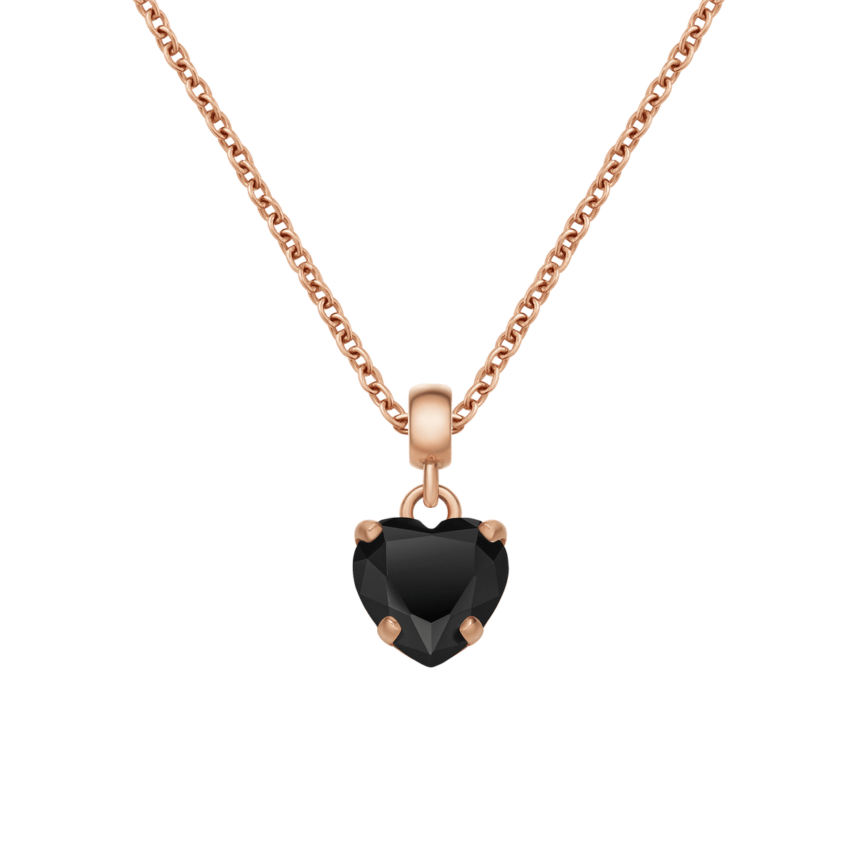 Charm Dây chuyền Heart Crystal - Vàng Hồng