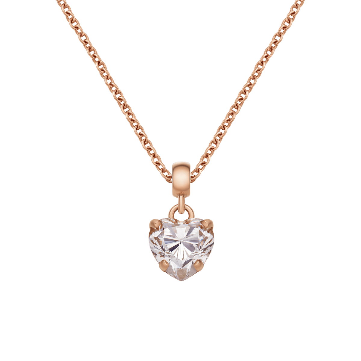 Charm Dây chuyền Heart Crystal - Vàng Hồng