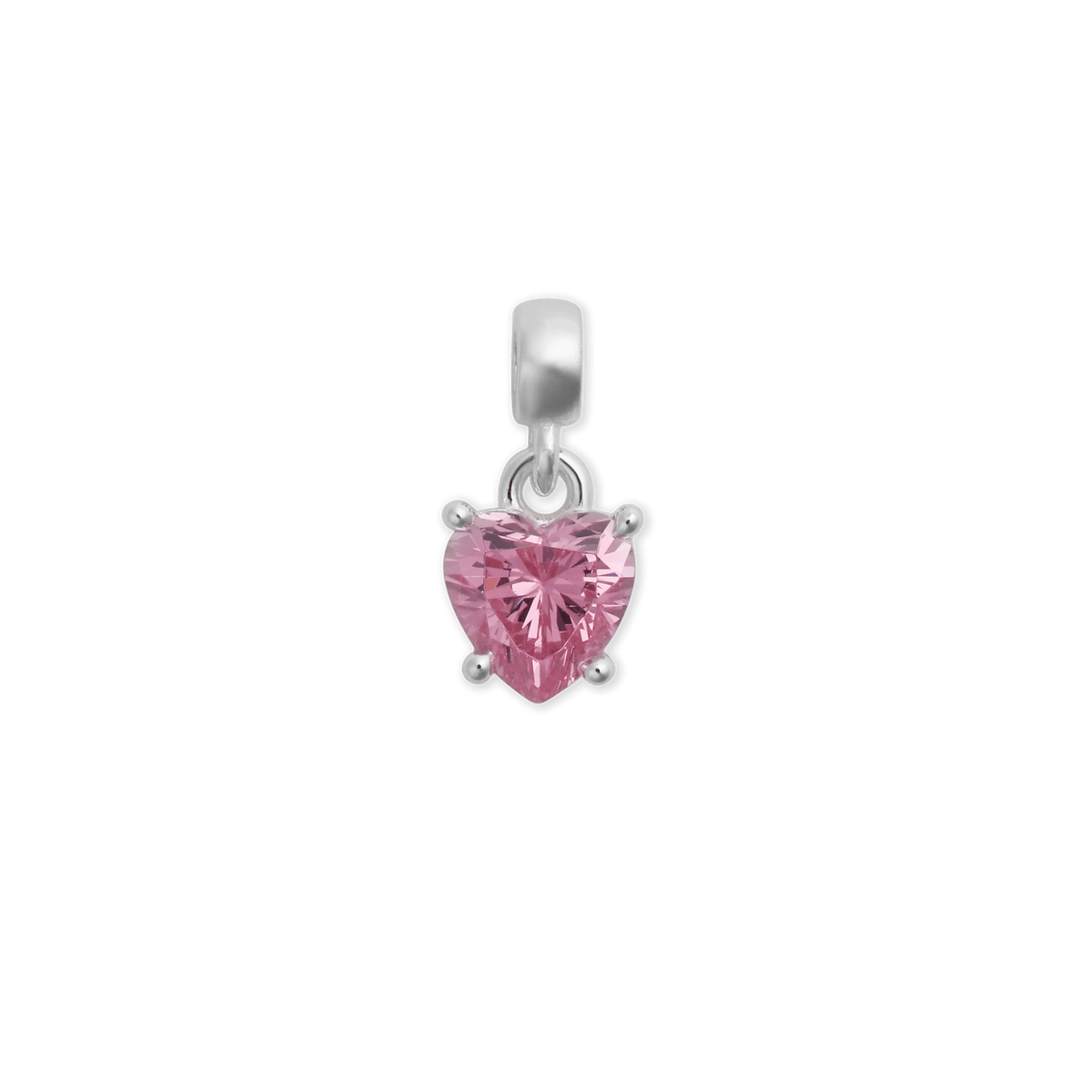 Charm Dây chuyền Heart Crystal - Bạc