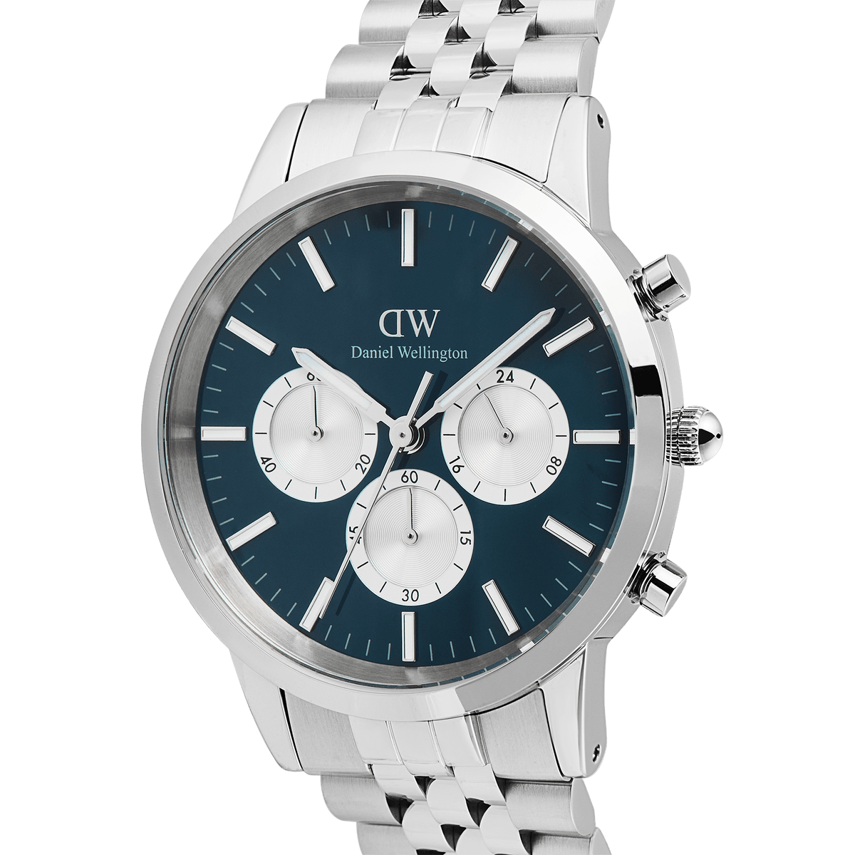 Đồng hồ Iconic Chronograph Arch 5-Link Arctic Panda - Bạc