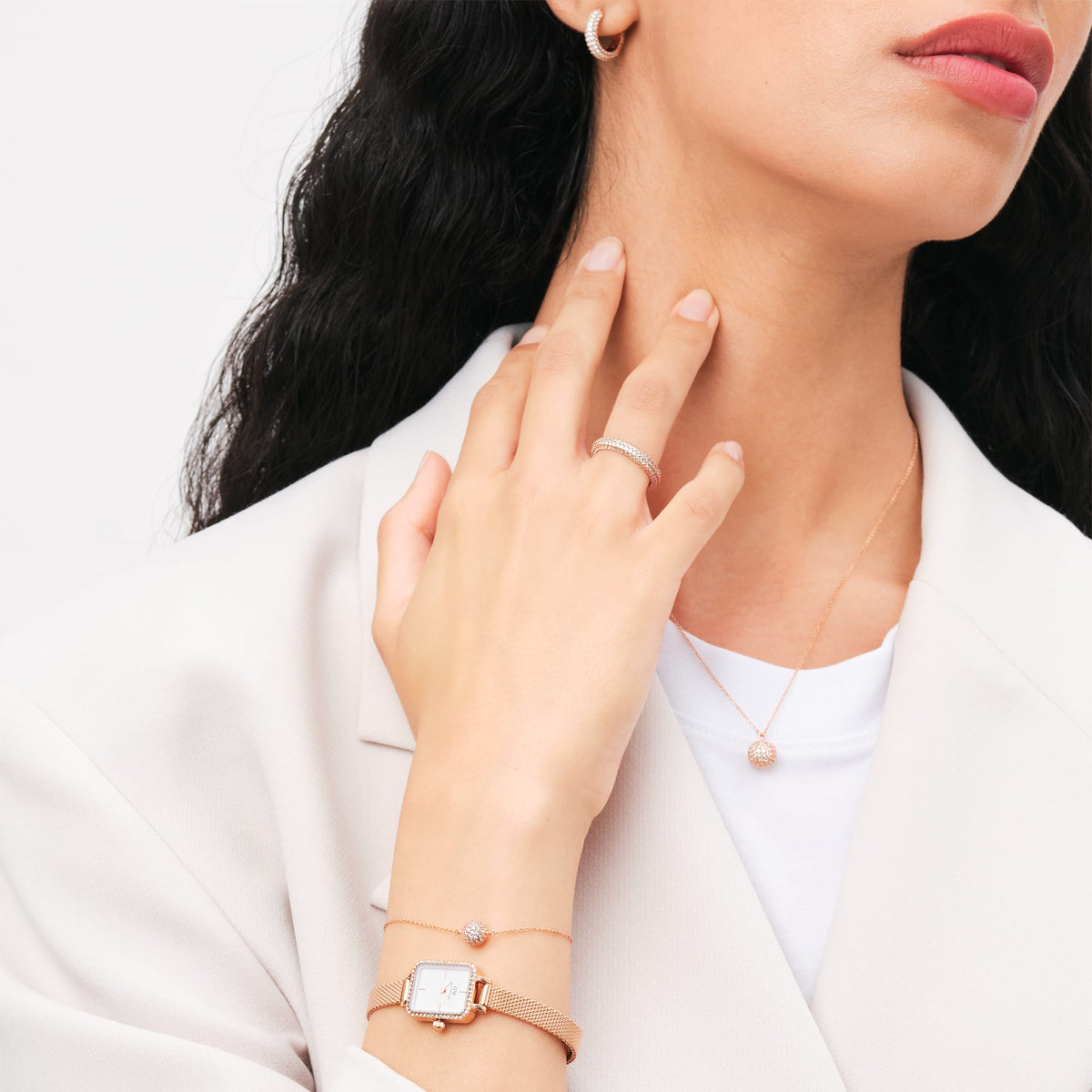 Dây chuyền Pavé Crystal - Vàng Hồng