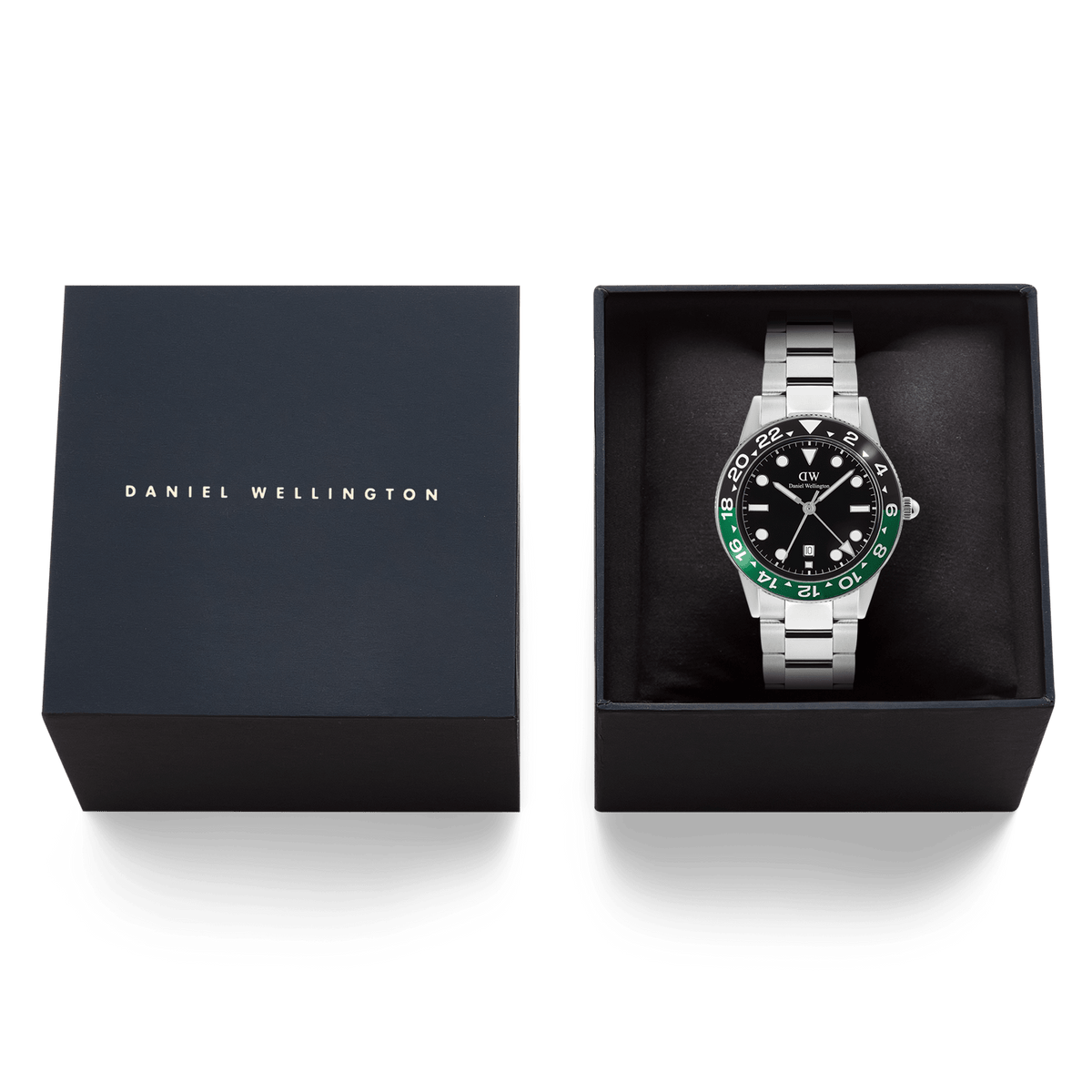 Đồng hồ Iconic GMT Link Black Green Ceramic Bezel - Bạc