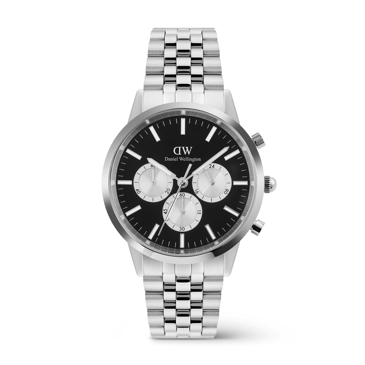 Đồng hồ Iconic Chronograph Arch 5-Link Onyx Panda -  Bạc