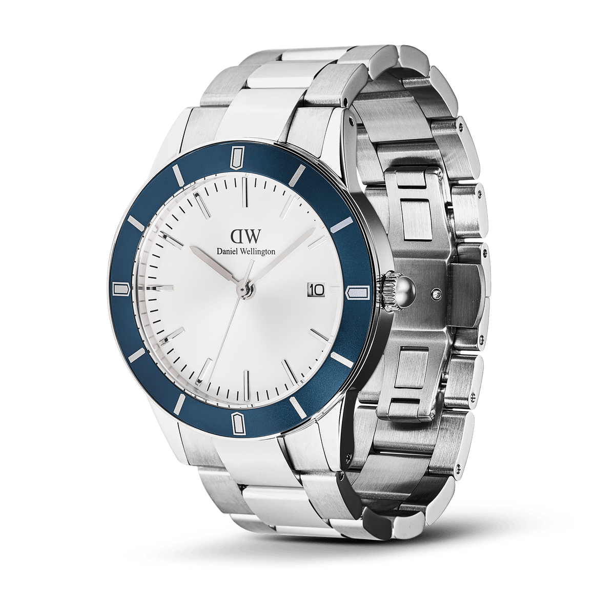 Đồng hồ Iconic Paradigma Link Blue Bezel - Bạc