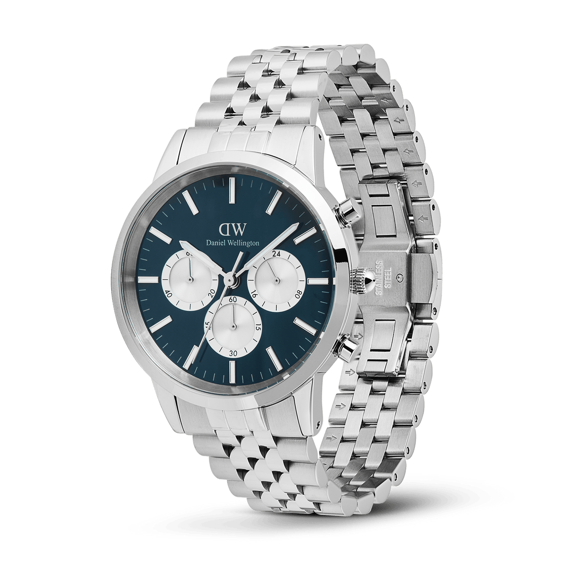 Đồng hồ Iconic Chronograph Arch 5-Link Arctic Panda - Bạc