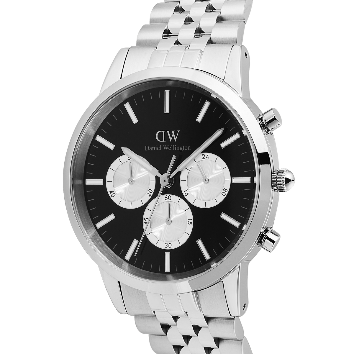 Đồng hồ Iconic Chronograph Arch 5-Link Onyx Panda - Bạc