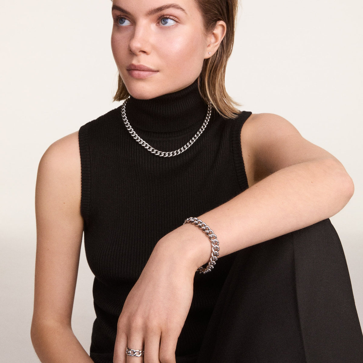 Nhẫn Chunky Chain - Bạc