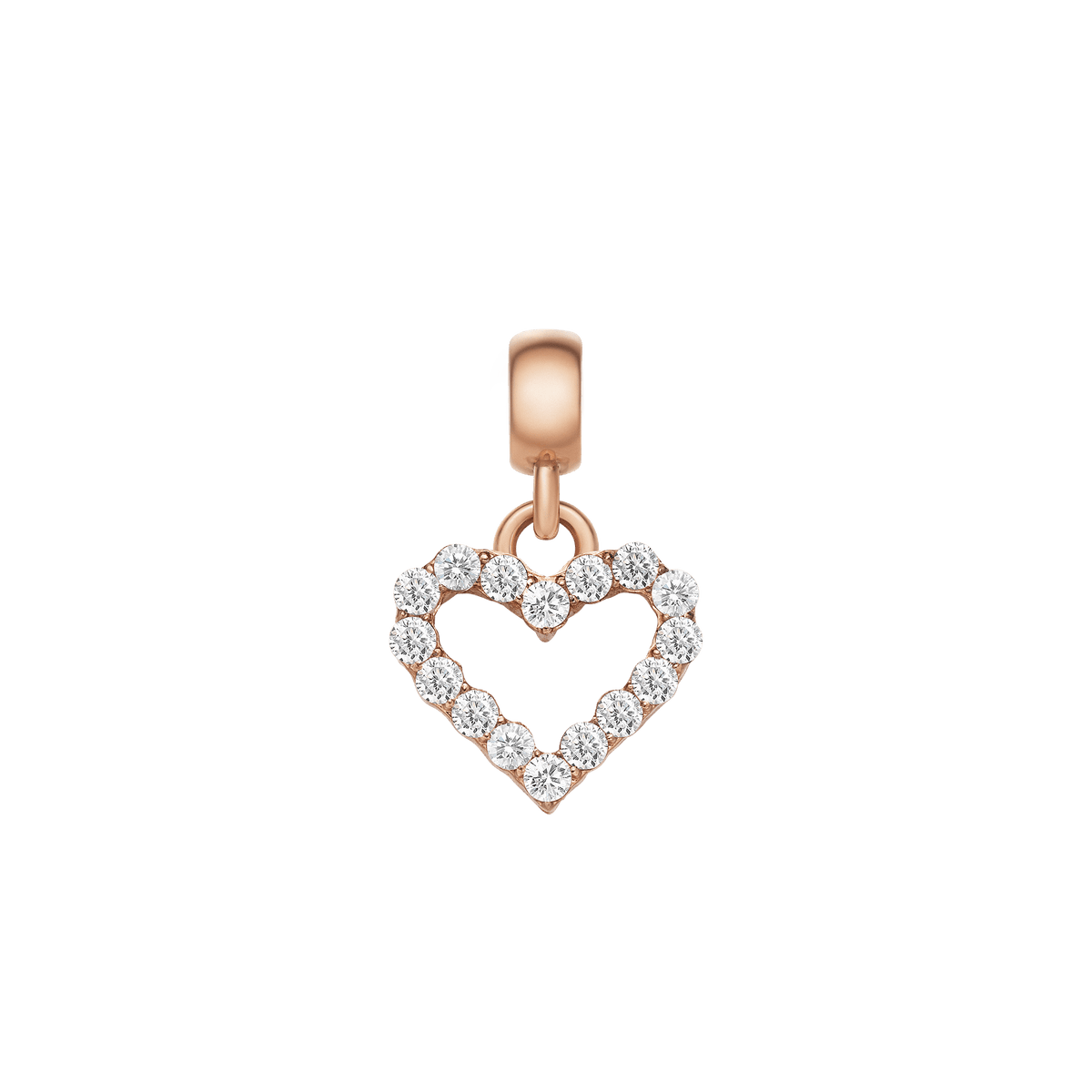Charm Dây chuyền Heart Crystal - Vàng Hồng