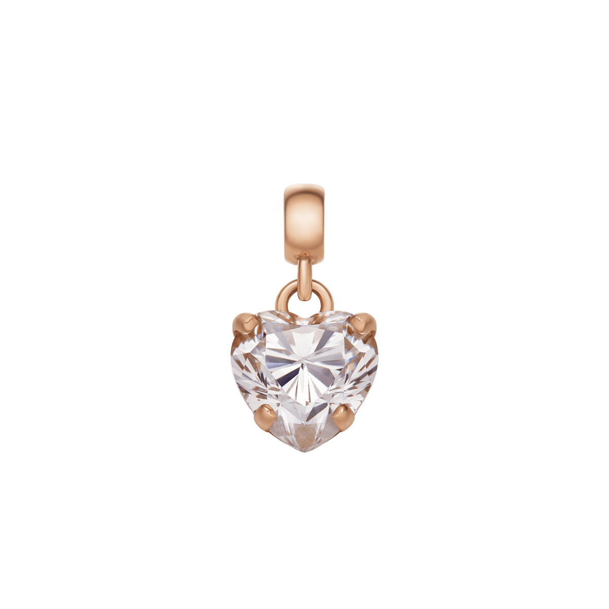 Charm Dây chuyền Heart Crystal - Vàng Hồng