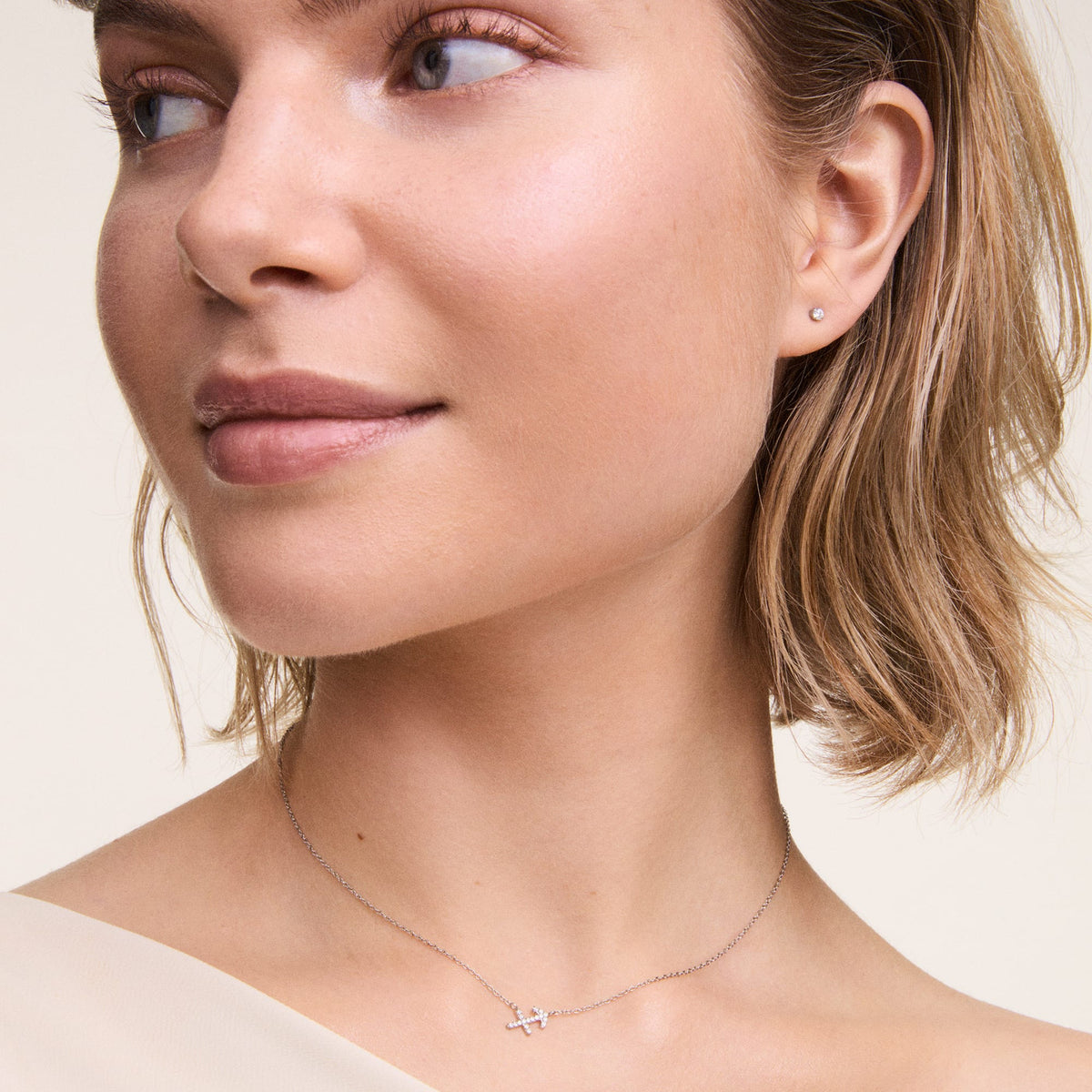 Bông tai Crystal Stud - Vàng Hồng