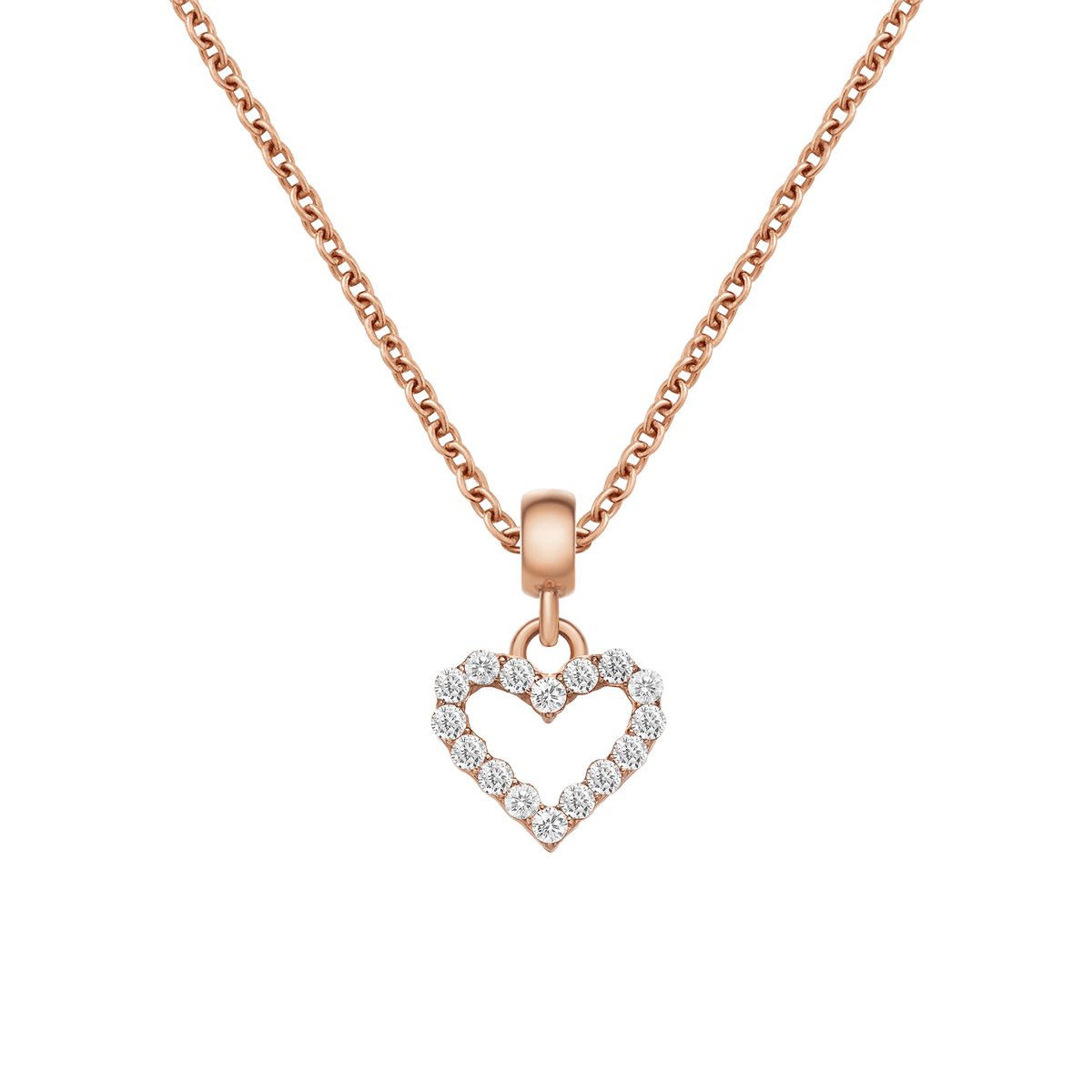Charm Dây chuyền Heart Crystal - Vàng Hồng