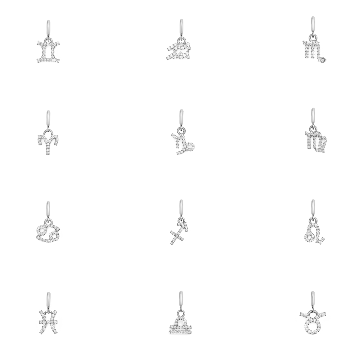 Charm Đồng hồ Zodiac 12 Cung Hoàng đạo - Bạc