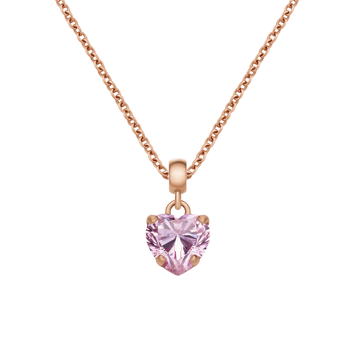 Charm Dây chuyền Heart Crystal -  Vàng Hồng