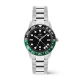 Đồng hồ Iconic GMT Link Black Green Ceramic Bezel - Bạc 