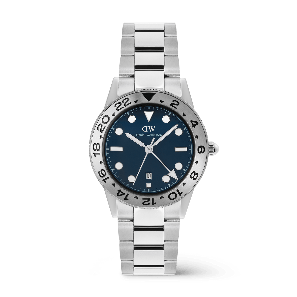Đồng hồ Iconic GMT Link Brushed Bezel - Bạc 