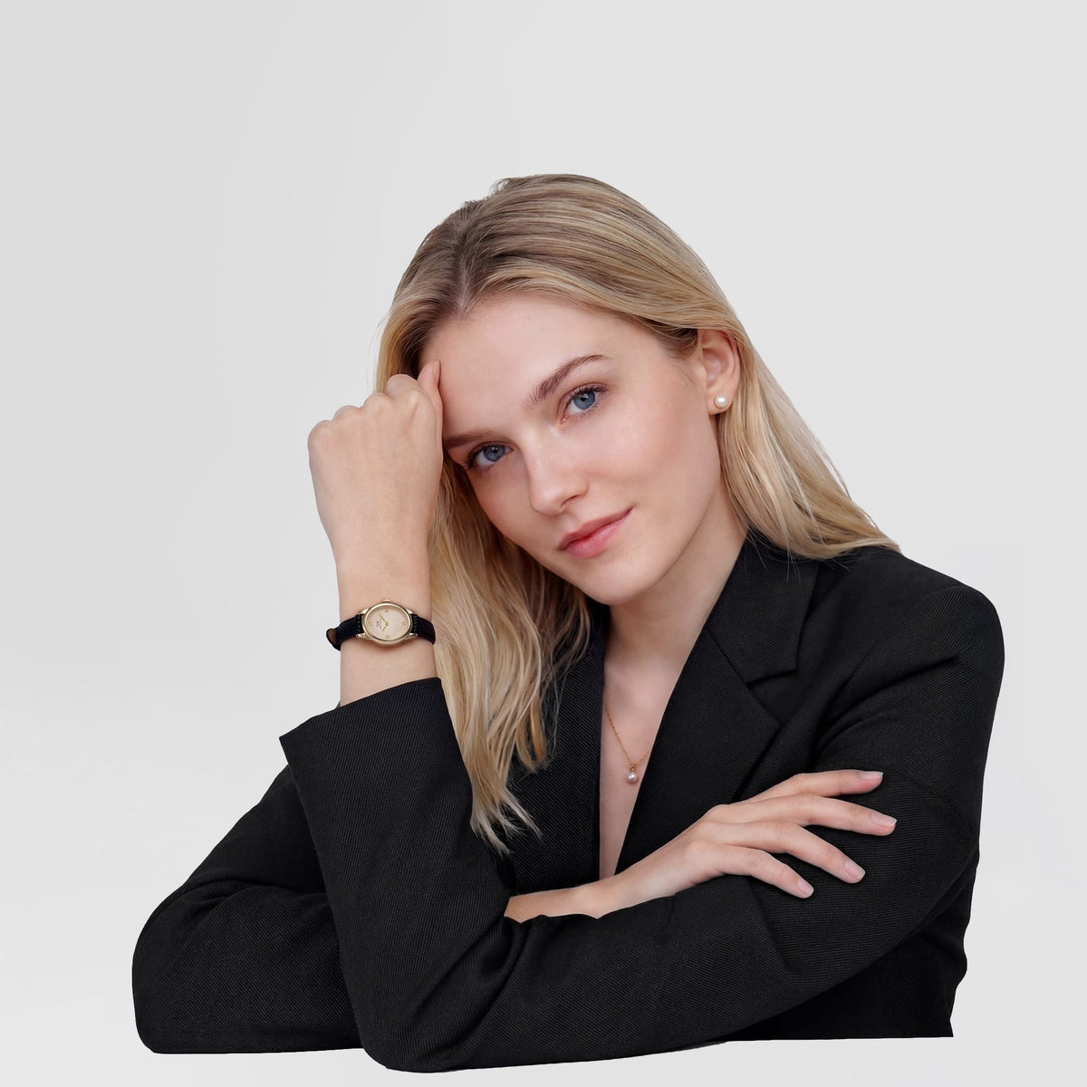 Đồng hồ Ophelia Mini Black Lizard Unitone Guilloché - Vàng 