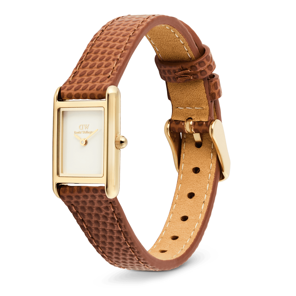 Đồng hồ Bound Mini Light Brown Lizard - Vàng 