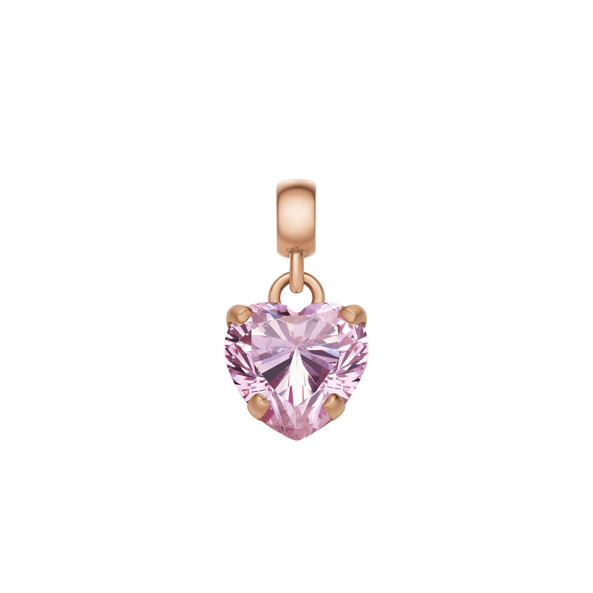 Charm Dây chuyền Heart Crystal -  Vàng Hồng