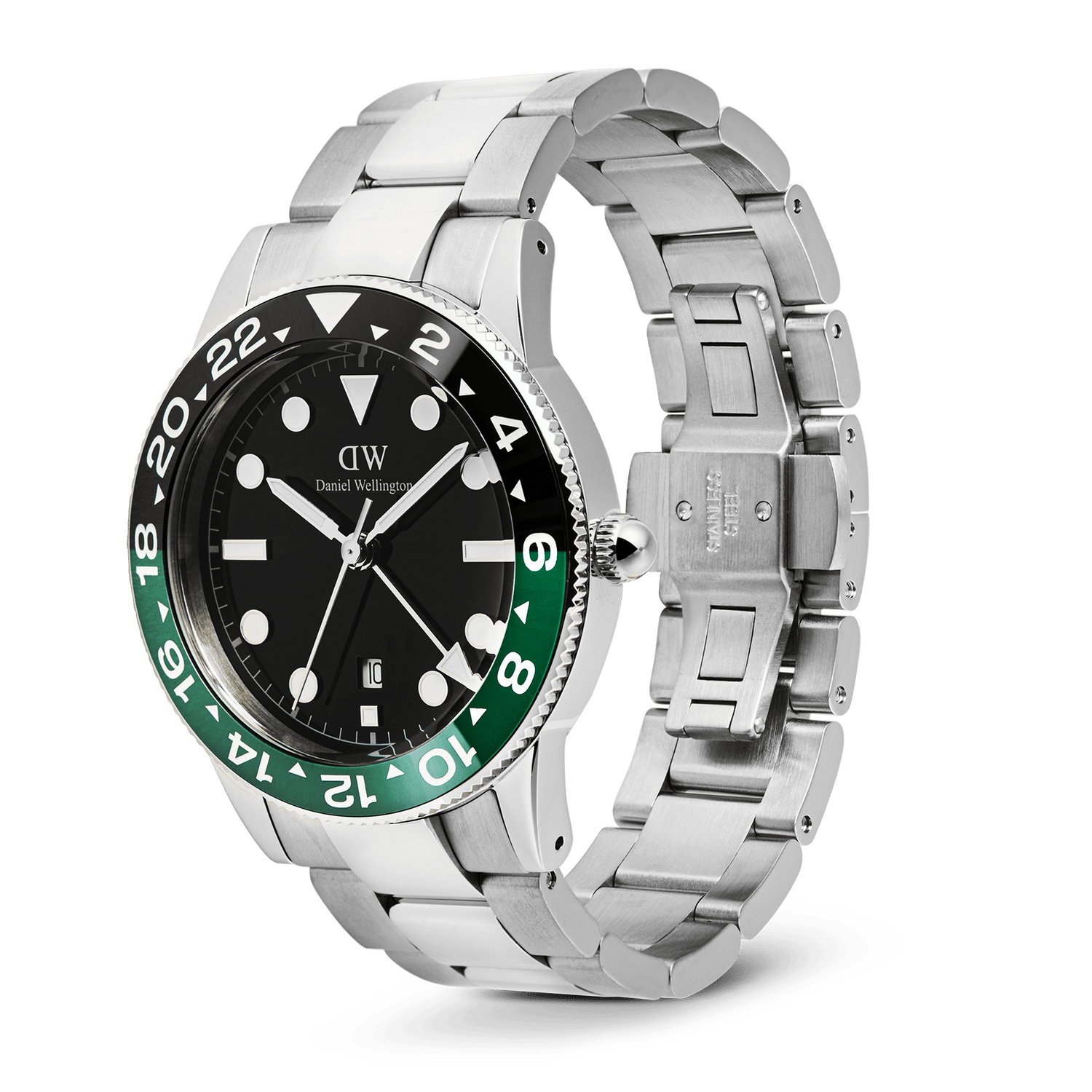 Đồng hồ Iconic GMT Link Black Green Ceramic Bezel - Bạc 