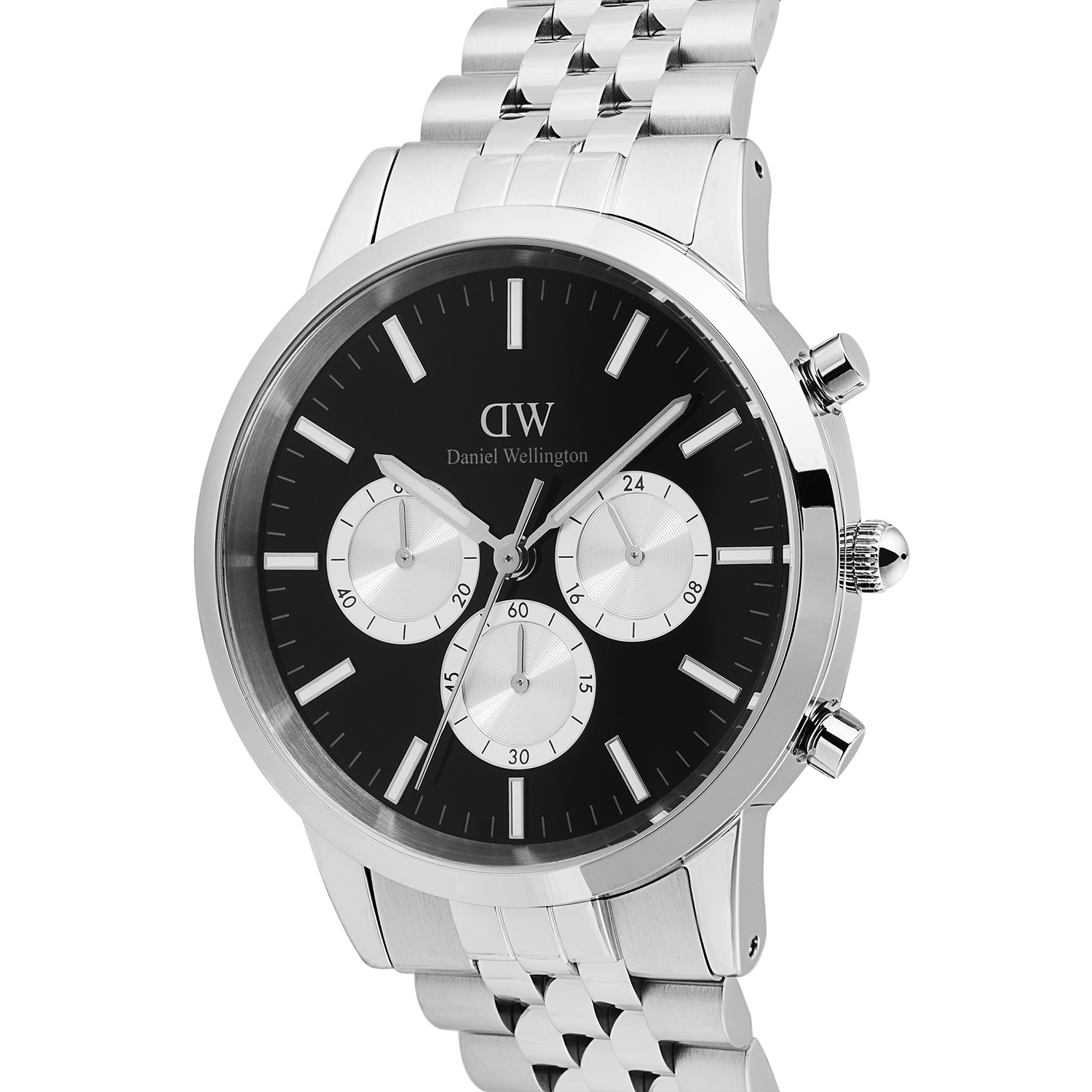 Đồng hồ Iconic Chronograph Arch 5-Link Onyx Panda -  Bạc