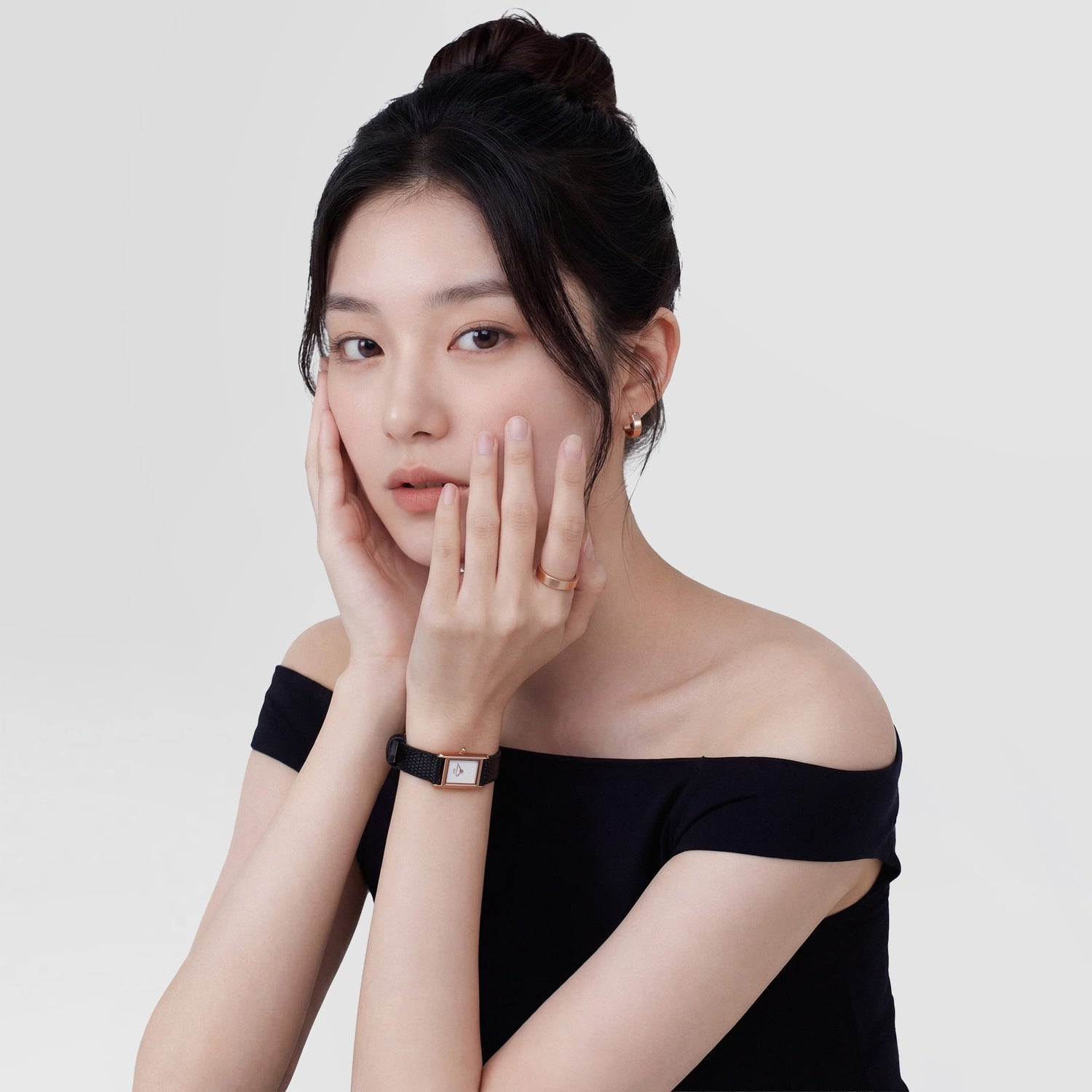 Đồng hồ Bound Mini Black Lizard - Vàng hồng 