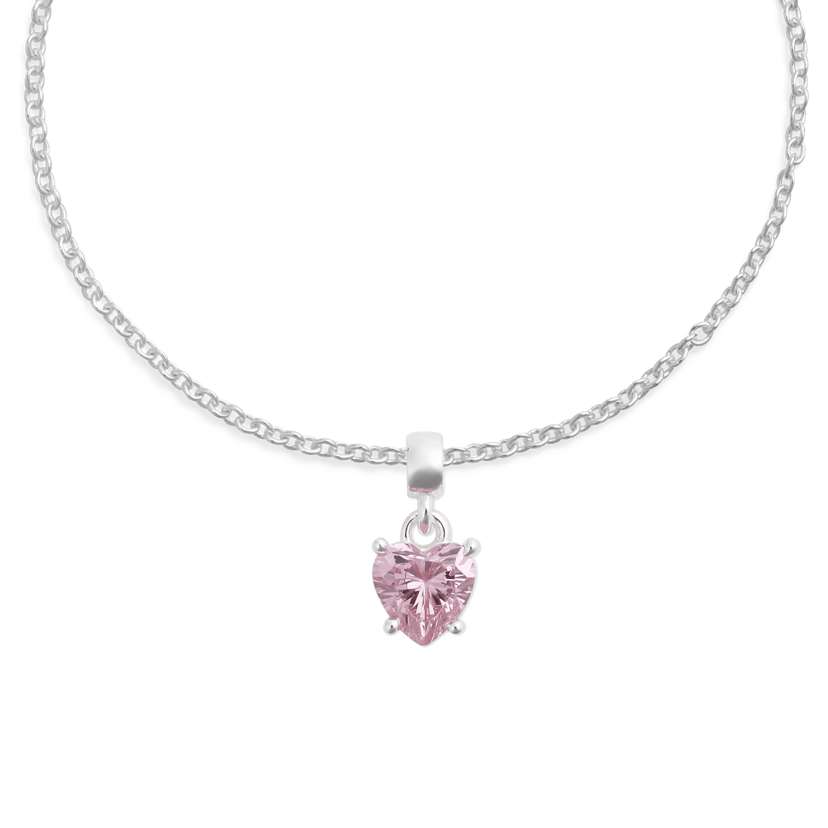 Charm Dây chuyền Heart Crystal -  Bạc