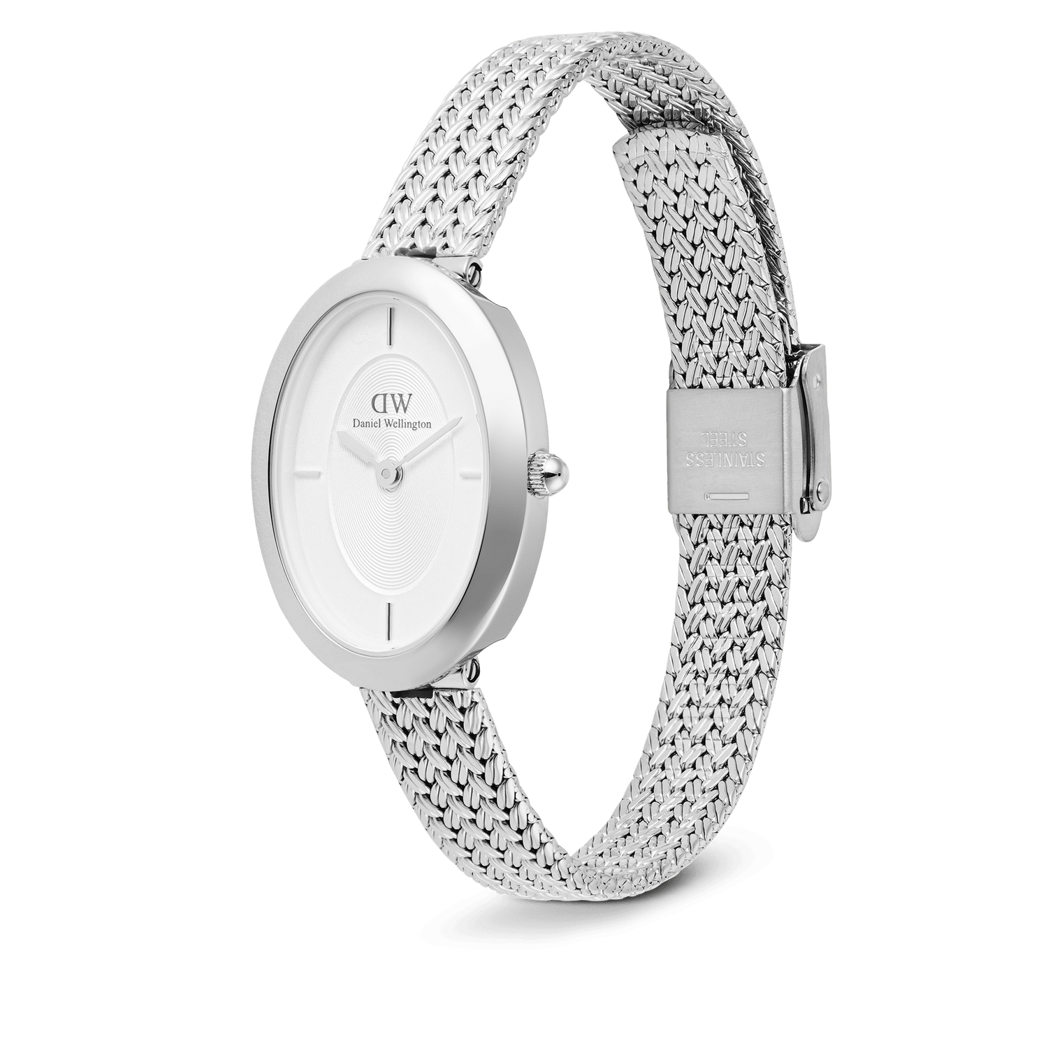 Đồng hồ Juliette Braided Mesh White Sunray -  Bạc