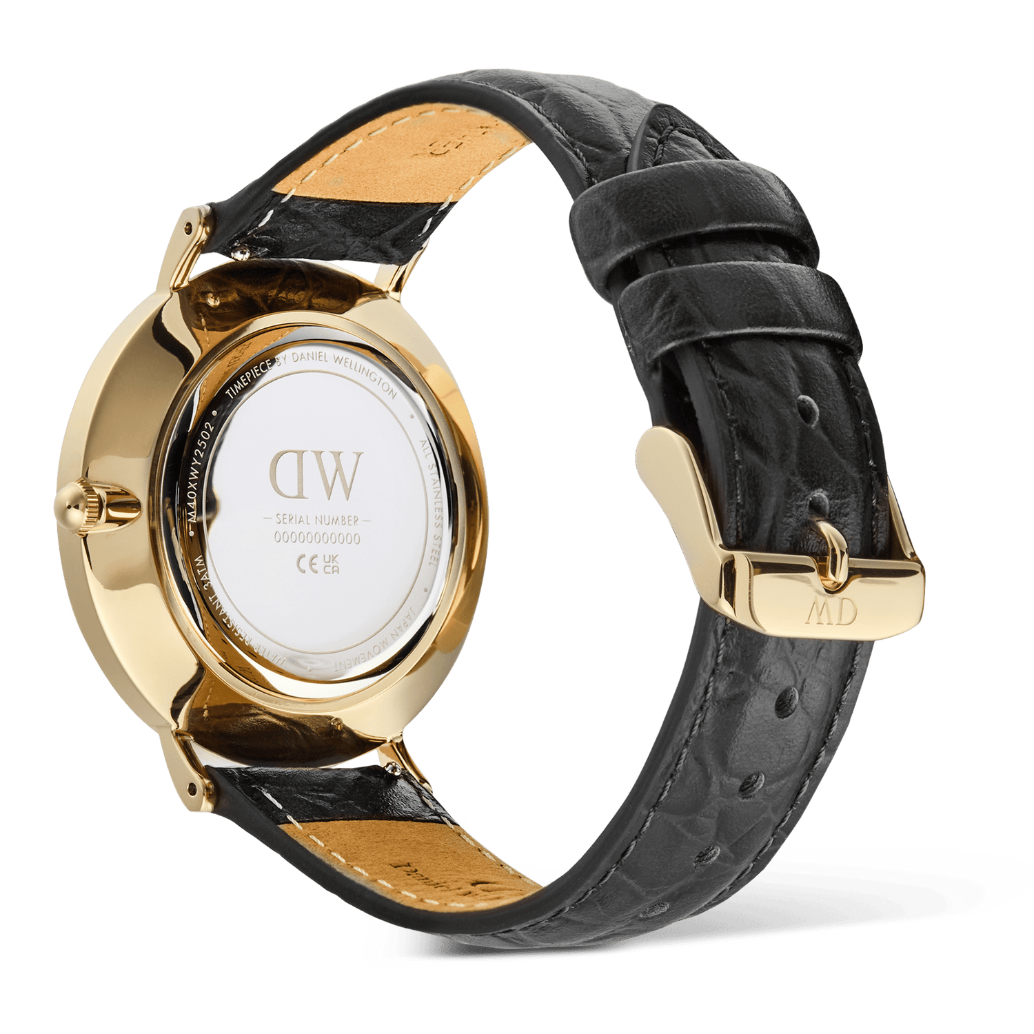 Đồng hồ Classic Roman Numerals Date Black Croc Belly - Vàng 