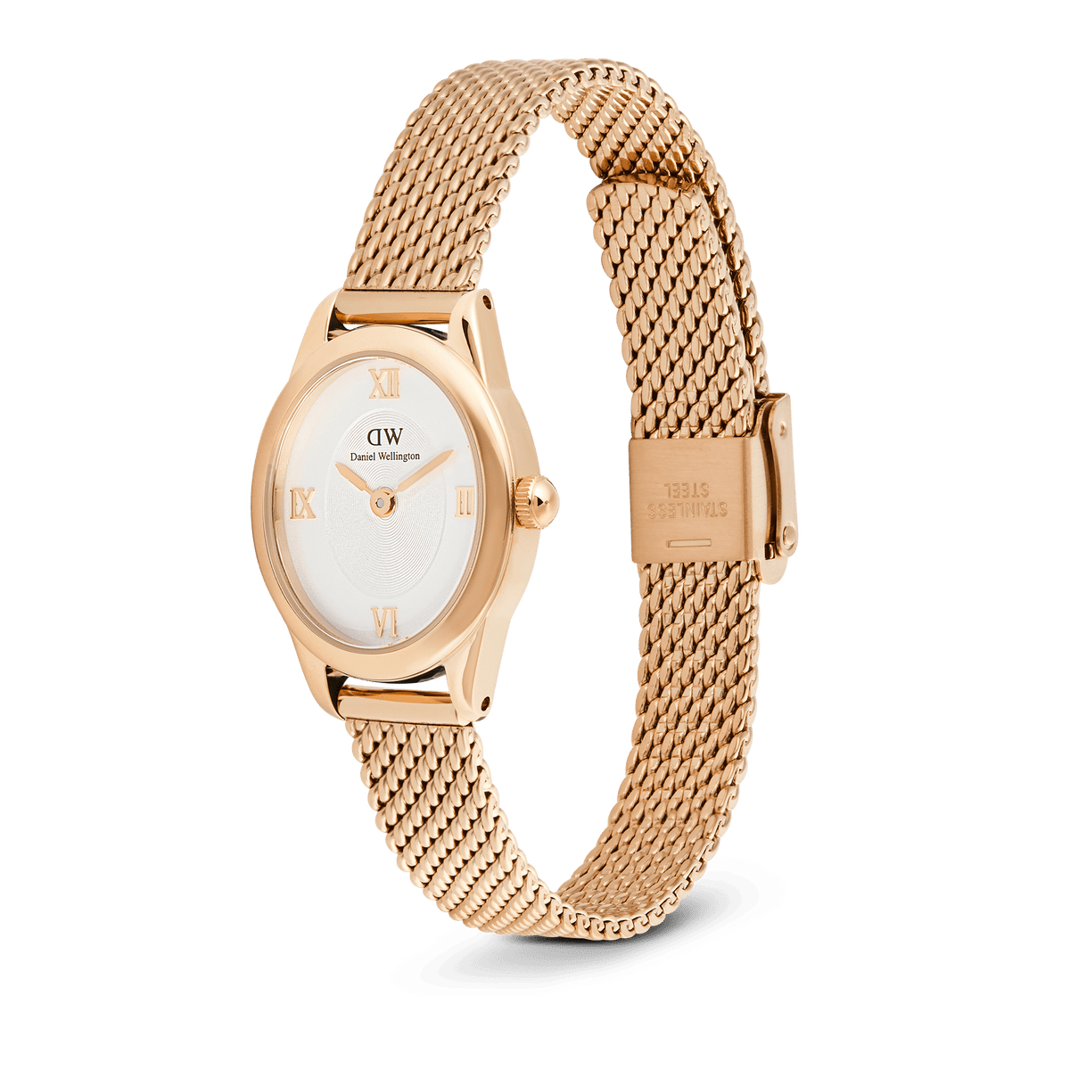 Đồng hồ Ophelia Mini Mesh White - Vàng hồng