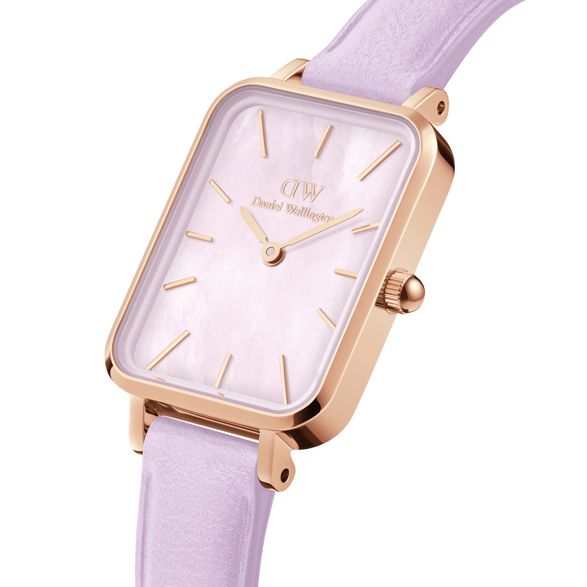 Đồng hồ Quadro Lavender Purple Mother of Pearl -  Vàng Hồng