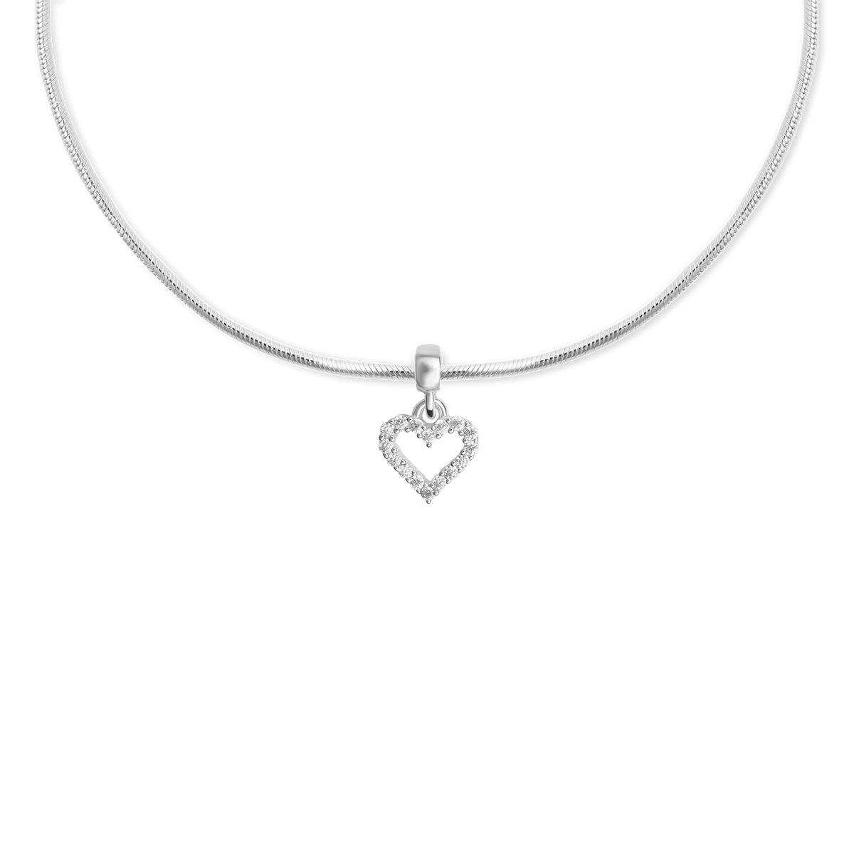 Charm Dây chuyền Crystal Charm -  Bạc